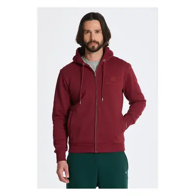 MIKINA GANT REG TONAL SHIELD FULL ZIP HOODIE PLUMPED RED 84606042