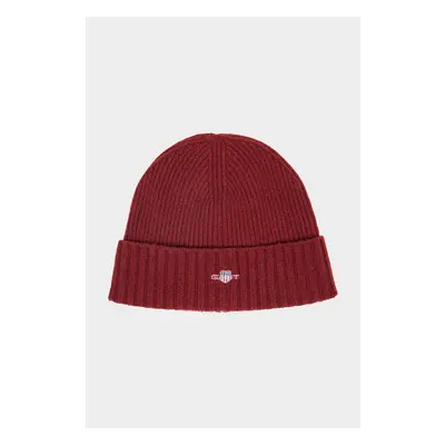 ČEPICE GANT UNISEX. SHIELD WOOL BEANIE PLUMPED RED 86389962