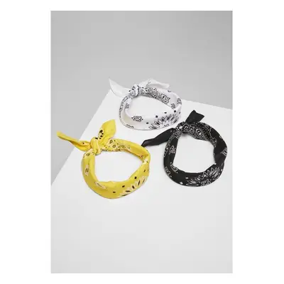 URBAN CLASSICS Multicolor Bandana 3-Pack - black+yellow+white 60178968