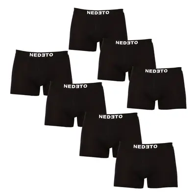 7PACK pánské boxerky Nedeto černé (7NDTB001-brand) 76602505