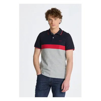 POLOKOŠILE GANT STRIPE PIQUE SS-POLO GREY MELANGE 86389982