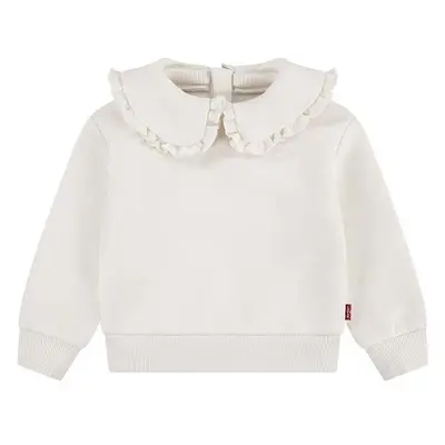 Kojenecká mikina Levis RUFFLE COLLARED CREW béžová barva, hladká, 95601125