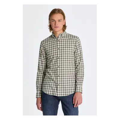 KOŠILE GANT REG MICRO TARTAN FLANNEL SHIRT CREAM 85175857