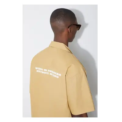 Bavlněná košile Carhartt WIP S/S Link Script Shirt béžová barva, 91607129