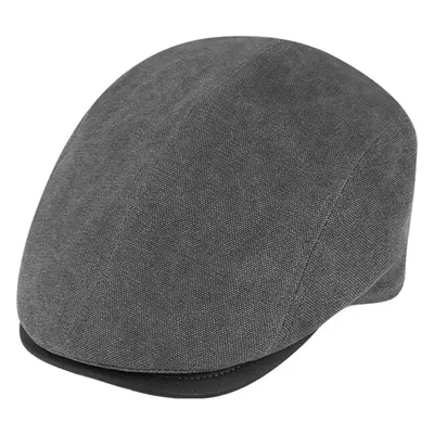 Retro bekovka driver cap od Fiebig bavlna - šedý kanvas a kůže 80837973