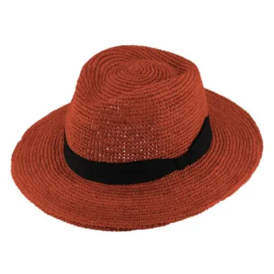 Fiebig Fedora Raffia - slaměný skořicový klobouk - Bestseller 81622502