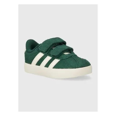 Dětské semišové sneakers boty adidas VL COURT 3.0 CF I zelená barva 90919129