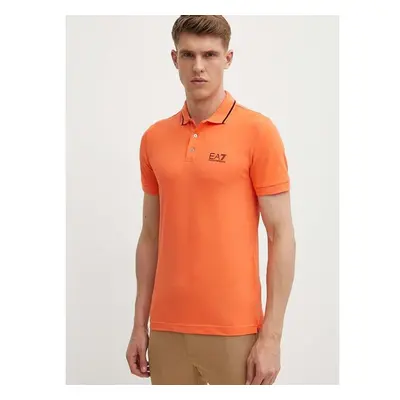 Polo tričko EA7 Emporio Armani oranžová barva 91932985