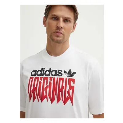 Bavlněné tričko adidas Originals bílá barva, s potiskem, IX9650 93788356