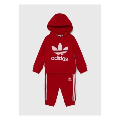 Kojenecká tepláková souprava adidas Originals HOODIE SET červená barva 94603115