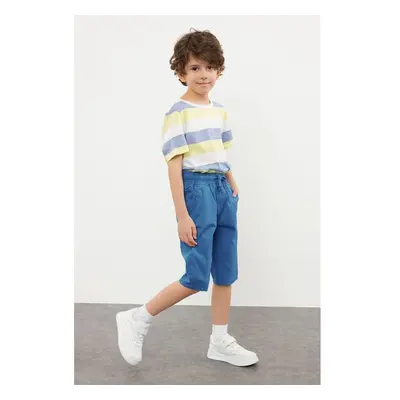 Trendyol Indigo Boys Elastic Waist and Tied Woven Shorts 95690156