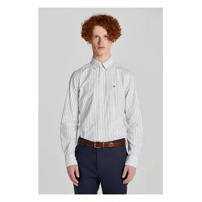 KOŠILE GANT SLIM OXFORD STRETCH STRIPE SHIRT WHITE 91537734