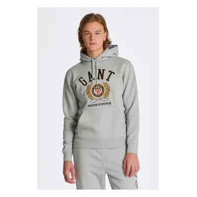 MIKINA GANT CREST SWEAT HOODIE GREY MELANGE 84606468