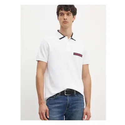 Polo tričko Tommy Hilfiger bílá barva, s aplikací, MW0MW34786 95060787