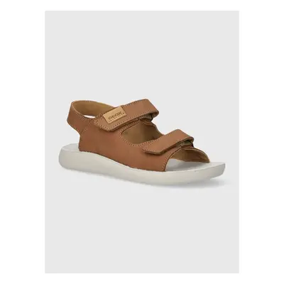 Dětské nubukové sandály Geox SANDAL LIGHTFLOPPY hnědá barva 91081442