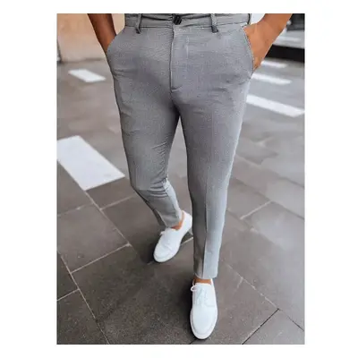 Buďchlap Stylové šedé kostkované chinos kalhoty 89783832