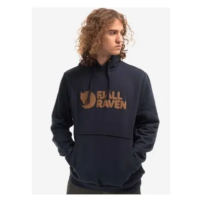 Bavlněná mikina Fjallraven pánská, tmavomodrá barva, s kapucí, s 93722233