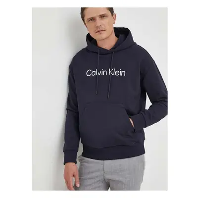 Bavlněná mikina Calvin Klein pánská, tmavomodrá barva, s kapucí, s 82739682