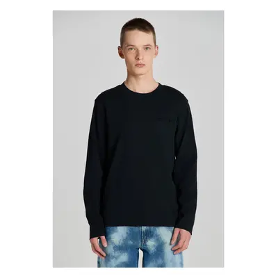 TRIČKO GANT REG EMBOSSED LS TSHIRT BLACK 85808126