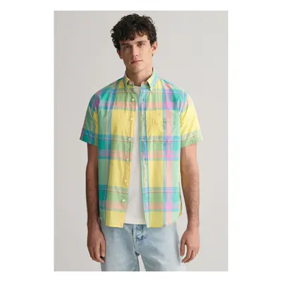 KOŠILE GANT REG COLORFUL MADRAS SS SHIRT LEMONADE YELLOW 92977623