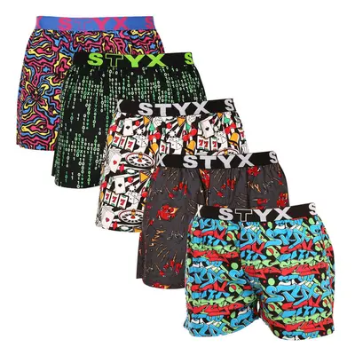 5PACK pánské trenky Styx art sportovní guma vícebarevné (5B1125023) 87512773