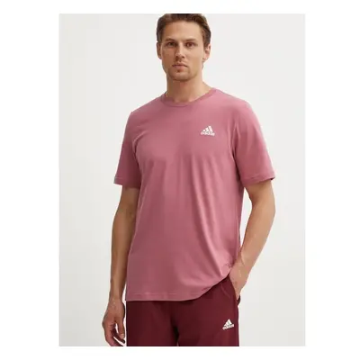 Bavlněné tričko adidas Essentials růžová barva, IX0120 95004950