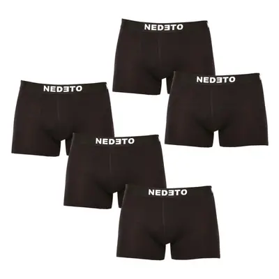 5PACK pánské boxerky Nedeto černé (5NDTB001-brand) 76602504