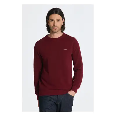 SVETR GANT COTTON PIQUE C-NECK PLUMPED RED 84606107