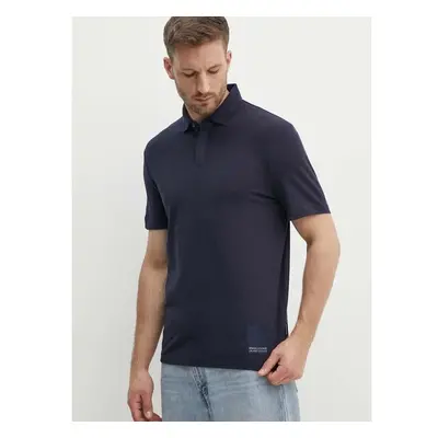 Polo tričko Armani Exchange tmavomodrá barva, 3DZFHH ZJXHZ 94099554