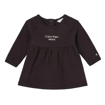 Dětské bavlněné šaty Calvin Klein Jeans černá barva, mini 83387814