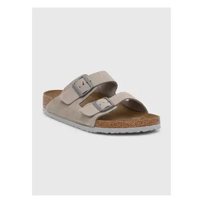 Semišové pantofle Birkenstock Arizona pánské, šedá barva, 1027749 94495570