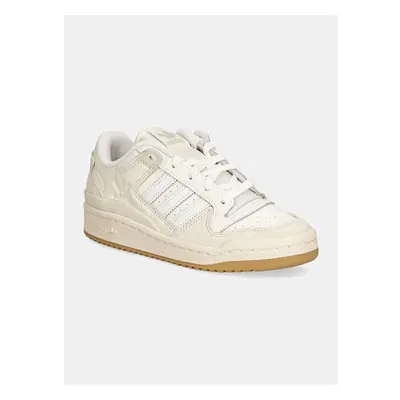 Dětské kožené sneakers boty adidas Originals FORUM LOW CL béžová barva 96037024