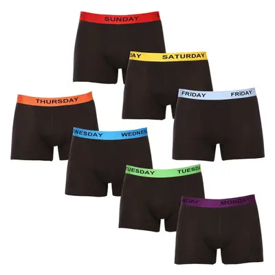 7PACK pánské boxerky Nedeto černé (7NDTB001-week) 76602507