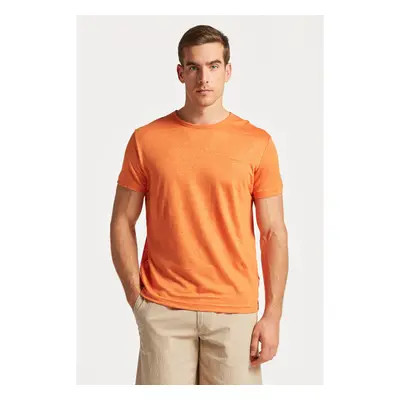 TRIČKO GANT LINEN REGULAR T-SHIRT PUMPKIN ORANGE 78462456