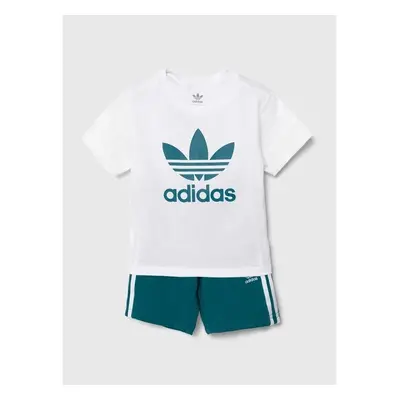 Dětská souprava adidas Originals SHORT TEE SET zelená barva, JE1610 94683309