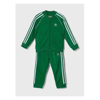 Dětská tepláková souprava adidas Originals SST TRACKSUIT zelená barva, 94845263