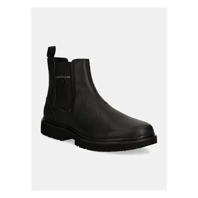 Kožené kotníkové boty Calvin Klein Jeans EVA MID CHELSEA BOOT LTH 95861423