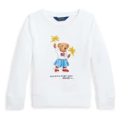 Dětská bavlněná mikina Polo Ralph Lauren bílá barva, s potiskem, 94305806