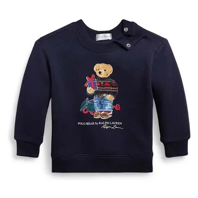 Kojenecká mikina Polo Ralph Lauren tmavomodrá barva, s potiskem 86540548