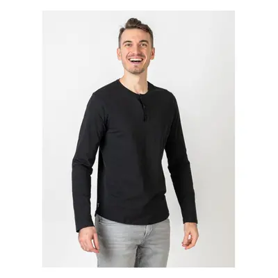 TallGuys Pánský klasický dlouhý rukáv | knoflíček | Deep black 65373587