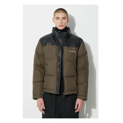 Bunda Filling Pieces Puffer Jacket pánská, zelená barva, zimní, 86772200