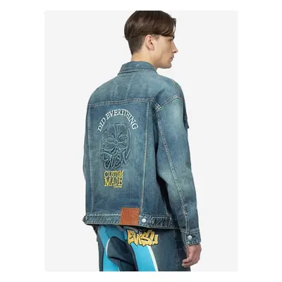 Džínová bunda Evisu Kamon Embossed Denim Jacket pánská, přechodná, 87671449