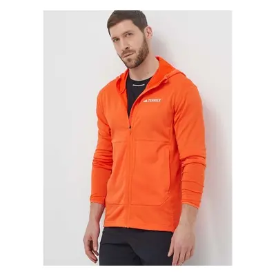 Sportovní mikina adidas TERREX Xperior oranžová barva, s kapucí, 90508615