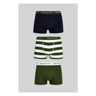 SPODNÍ PRÁDLO GANT STRIPE TRUNK 3-PACK PINE GREEN 90156498