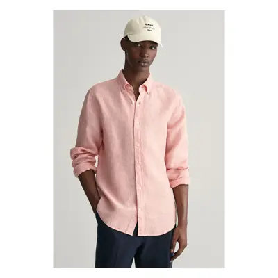 KOŠILE GANT SLIM LINEN SHIRT PEACHY PINK 91881747