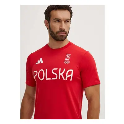 Tréninkové tričko adidas Performance HIIT Poland červená barva, s 94245751