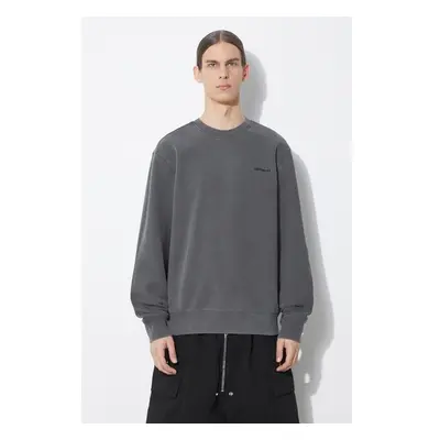 Bavlněná mikina Carhartt WIP Duster Script Sweat pánská, šedá barva, 91607252