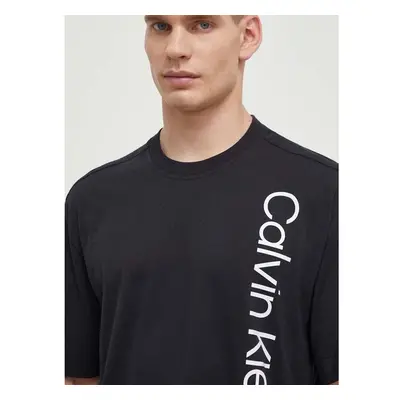 Bavlněné tričko Calvin Klein Performance černá barva, s potiskem 90378245