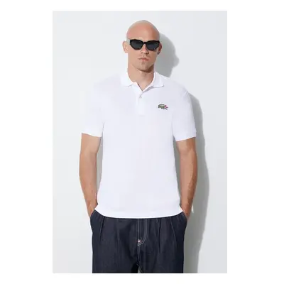 Bavlněné polo tričko Lacoste x Netflix bílá barva, s aplikací, PH7057 84012645