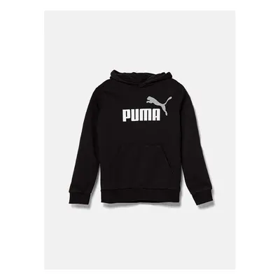 Dětská mikina Puma šedá barva, s kapucí, s potiskem 95766099